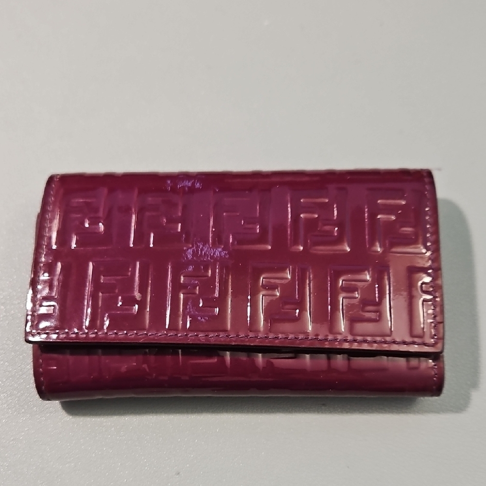 Fendi Embossed Magenta Key Holder